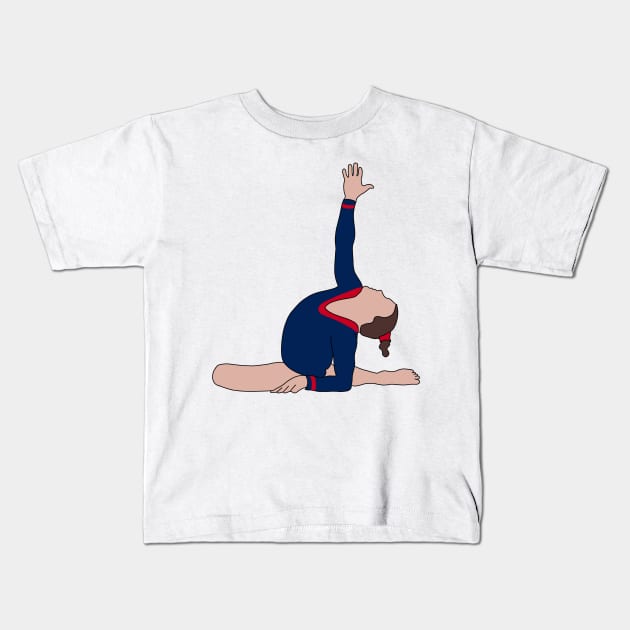 Jade Carey Gymnastics Drawing Kids T-Shirt by GrellenDraws